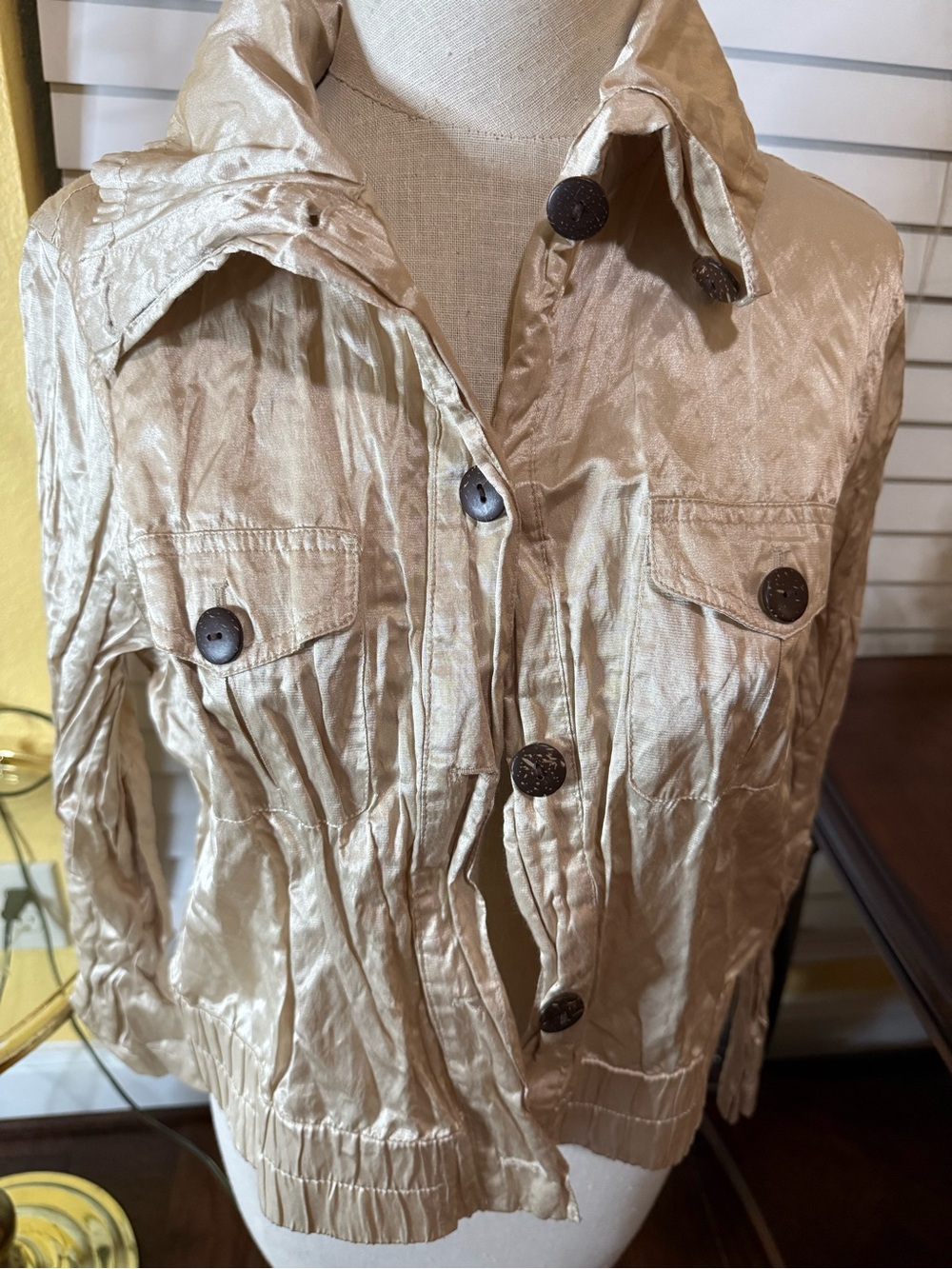 Ruby Rd. Metallic Champagne Utility Jacket - Picture 2 of 10